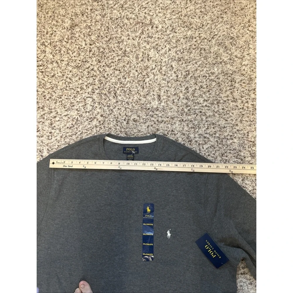 polo ralph lauren New waffle thermal shirt Sz 3XL Gray Cotton Blend Long Sleeve